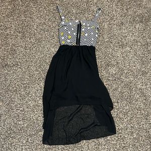 black and white striped dress